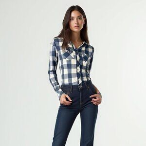Maison Scotch Western Buffalo Check Flannel Shirt - Coastal Cowgirl S